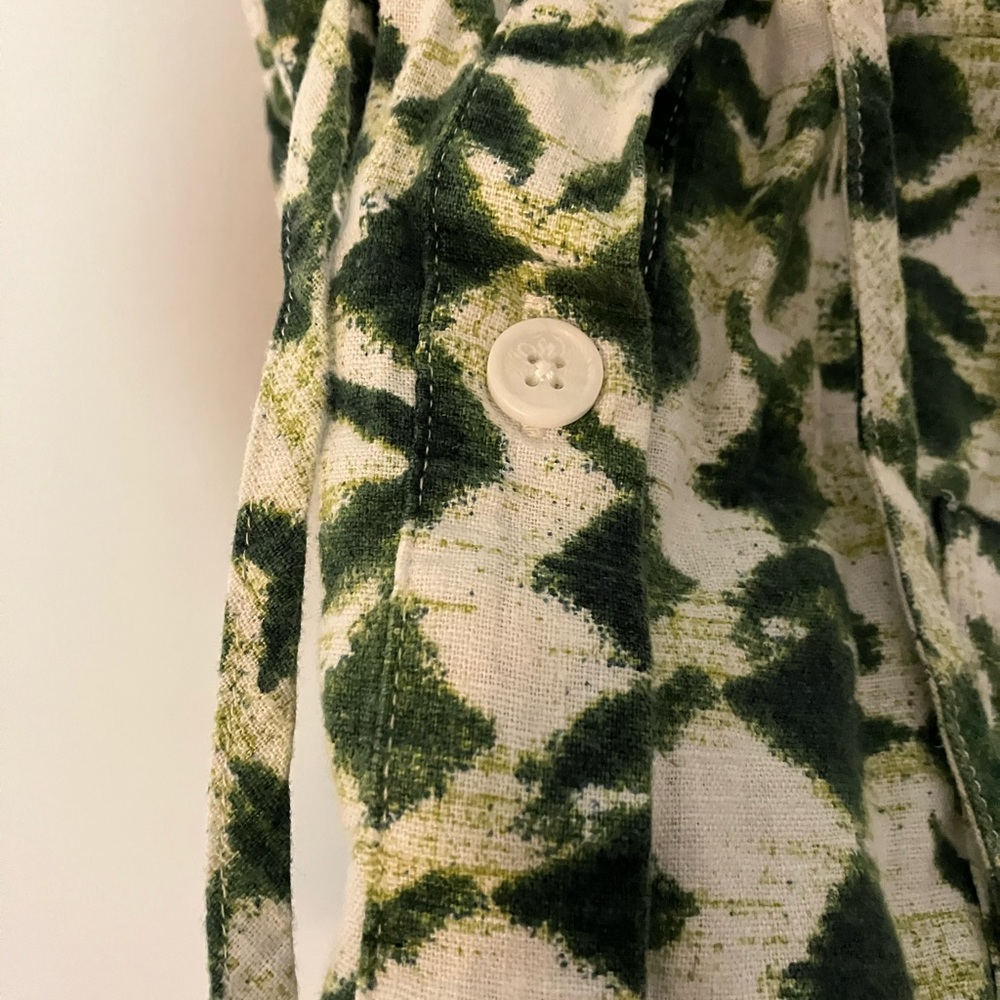 Green and White Patterned Dress